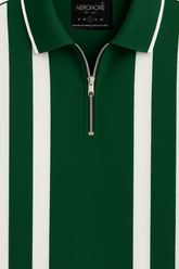 Cotton Panel Polo - Forest